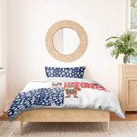 Panama Christmas Bedding Set with Tropical Santa National Coat of Arms and Festive Pattern Design - Wonder Print Shop