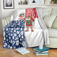 Panama Christmas Blanket with Tropical Santa National Coat of Arms and Festive Pattern Design - Wonder Print Shop