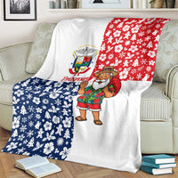 Panama Christmas Blanket with Tropical Santa National Coat of Arms and Festive Pattern Design - Wonder Print Shop