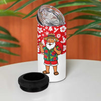 Panama Christmas 4 in 1 Can Cooler Tumbler with Tropical Santa National Coat of Arms and Festive Pattern Design - Wonder Print Shop