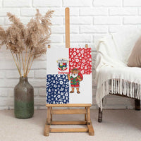 Panama Christmas Canvas Wall Art with Tropical Santa National Coat of Arms and Festive Pattern Design - Wonder Print Shop
