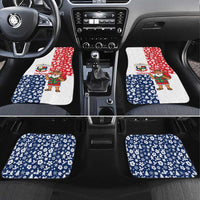 Panama Christmas Car Mats with Tropical Santa National Coat of Arms and Festive Pattern Design - Wonder Print Shop