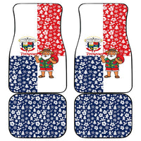 Panama Christmas Car Mats with Tropical Santa National Coat of Arms and Festive Pattern Design - Wonder Print Shop
