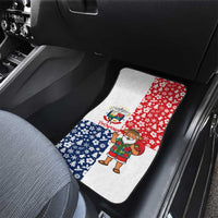 Panama Christmas Car Mats with Tropical Santa National Coat of Arms and Festive Pattern Design - Wonder Print Shop