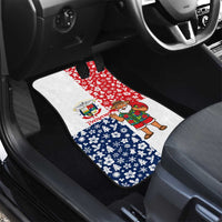 Panama Christmas Car Mats with Tropical Santa National Coat of Arms and Festive Pattern Design - Wonder Print Shop