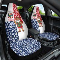 Panama Christmas Car Seat Cover with Tropical Santa National Coat of Arms and Festive Pattern Design - Wonder Print Shop