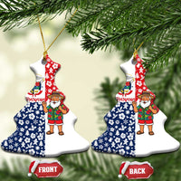 Panama Christmas Ceramic Ornament with Tropical Santa National Coat of Arms and Festive Pattern Design - Wonder Print Shop