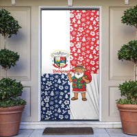 Panama Christmas Door Cover with Tropical Santa National Coat of Arms and Festive Pattern Design - Wonder Print Shop