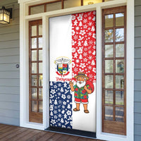 Panama Christmas Door Cover with Tropical Santa National Coat of Arms and Festive Pattern Design - Wonder Print Shop