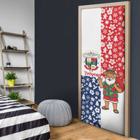Panama Christmas Door Cover with Tropical Santa National Coat of Arms and Festive Pattern Design - Wonder Print Shop