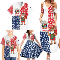 Panama Christmas Family Matching Summer Maxi Dress and Hawaiian Shirt with Tropical Santa National Coat of Arms and Festive Pattern Design - Wonder Print Shop