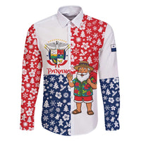 Panama Christmas Family Matching Summer Maxi Dress and Hawaiian Shirt with Tropical Santa National Coat of Arms and Festive Pattern Design - Wonder Print Shop