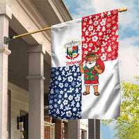 Panama Christmas Garden Flag with Tropical Santa National Coat of Arms and Festive Pattern Design - Wonder Print Shop