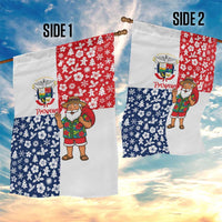Panama Christmas Garden Flag with Tropical Santa National Coat of Arms and Festive Pattern Design - Wonder Print Shop