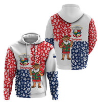 Panama Christmas Hoodie with Tropical Santa National Coat of Arms and Festive Pattern Design - Wonder Print Shop