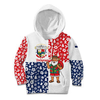 Panama Christmas Kid Hoodie with Tropical Santa National Coat of Arms and Festive Pattern Design - Wonder Print Shop