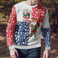 Panama Christmas Ugly Christmas Sweater with Tropical Santa National Coat of Arms and Festive Pattern Design - Wonder Print Shop