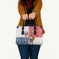 Panama Christmas Leather Bag with Tropical Santa National Coat of Arms and Festive Pattern Design - Wonder Print Shop