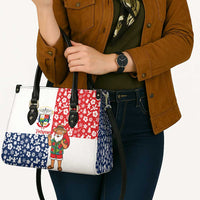Panama Christmas Leather Bag with Tropical Santa National Coat of Arms and Festive Pattern Design - Wonder Print Shop