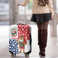 Panama Christmas Luggage Cover with Tropical Santa National Coat of Arms and Festive Pattern Design - Wonder Print Shop