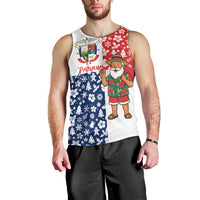 Panama Christmas Men Tank Top with Tropical Santa National Coat of Arms and Festive Pattern Design - Wonder Print Shop