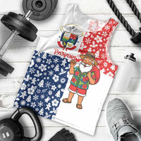 Panama Christmas Men Tank Top with Tropical Santa National Coat of Arms and Festive Pattern Design - Wonder Print Shop