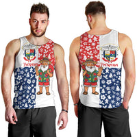 Panama Christmas Men Tank Top with Tropical Santa National Coat of Arms and Festive Pattern Design - Wonder Print Shop