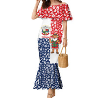 Panama Christmas Mermaid Dress with Tropical Santa National Coat of Arms and Festive Pattern Design - Wonder Print Shop