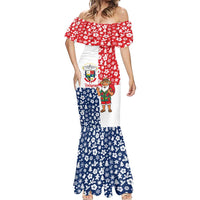Panama Christmas Mermaid Dress with Tropical Santa National Coat of Arms and Festive Pattern Design - Wonder Print Shop