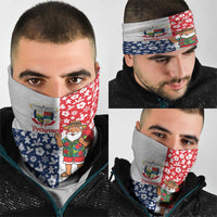 Panama Christmas Neck Gaiter with Tropical Santa National Coat of Arms and Festive Pattern Design - Wonder Print Shop