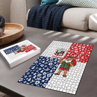 Panama Christmas Puzzle with Tropical Santa National Coat of Arms and Festive Pattern Design - Wonder Print Shop