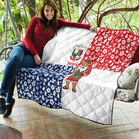 Panama Christmas Quilt with Tropical Santa National Coat of Arms and Festive Pattern Design - Wonder Print Shop