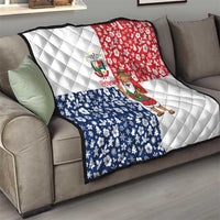 Panama Christmas Quilt with Tropical Santa National Coat of Arms and Festive Pattern Design - Wonder Print Shop