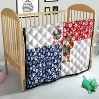 Panama Christmas Quilt with Tropical Santa National Coat of Arms and Festive Pattern Design - Wonder Print Shop