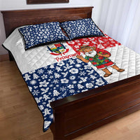 Panama Christmas Quilt Bed Set with Tropical Santa National Coat of Arms and Festive Pattern Design - Wonder Print Shop