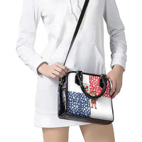Panama Christmas Shoulder Handbag with Tropical Santa National Coat of Arms and Festive Pattern Design - Wonder Print Shop