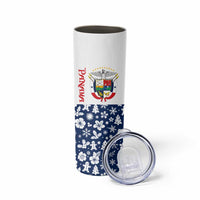 Panama Christmas Skinny Tumbler with Tropical Santa National Coat of Arms and Festive Pattern Design - Wonder Print Shop
