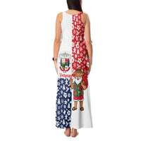 Panama Christmas Tank Maxi Dress with Tropical Santa National Coat of Arms and Festive Pattern Design - Wonder Print Shop