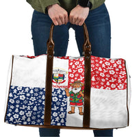 Panama Christmas Travel Bag with Tropical Santa National Coat of Arms and Festive Pattern Design - Wonder Print Shop