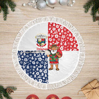 Panama Christmas Tree Skirt with Tropical Santa National Coat of Arms and Festive Pattern Design - Wonder Print Shop