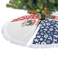Panama Christmas Tree Skirt with Tropical Santa National Coat of Arms and Festive Pattern Design - Wonder Print Shop