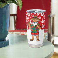 Panama Christmas Tumbler Cup with Tropical Santa National Coat of Arms and Festive Pattern Design - Wonder Print Shop
