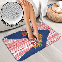 Panama Christmas Bathroom Set with Santa Claus Sea Turtles Holiday Tree and Red Blue Pattern Design - Wonder Print Shop