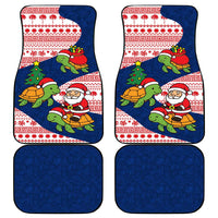 Panama Christmas Car Mats with Santa Claus Sea Turtles Holiday Tree and Red Blue Pattern Design - Wonder Print Shop