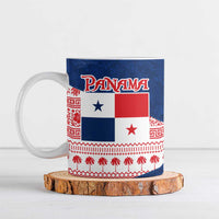 Panama Christmas Ceramic Mug with Santa Claus Sea Turtles Holiday Tree and Red Blue Pattern Design - Wonder Print Shop