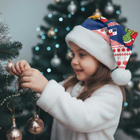 Panama Christmas Santa Hat with Santa Claus Sea Turtles Holiday Tree and Red Blue Pattern Design - Wonder Print Shop