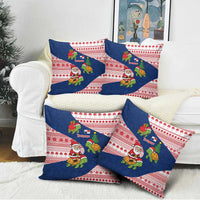 Panama Christmas Pillow Cover with Santa Claus Sea Turtles Holiday Tree and Red Blue Pattern Design - Wonder Print Shop