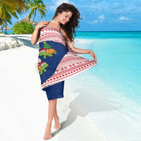 Panama Christmas Sarong with Santa Claus Sea Turtles Holiday Tree and Red Blue Pattern Design - Wonder Print Shop