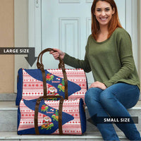 Panama Christmas Travel Bag with Santa Claus Sea Turtles Holiday Tree and Red Blue Pattern Design - Wonder Print Shop