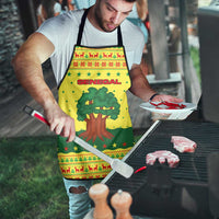Senegal Christmas Apron with Yellow-Green-Red Design, Baobab Tree, and National Coat of Arms Motif - Wonder Print Shop